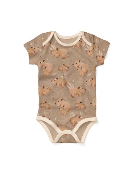 Baumwolljersey Capybara Friends Camel by Mrs. Mint Design von Swafing
